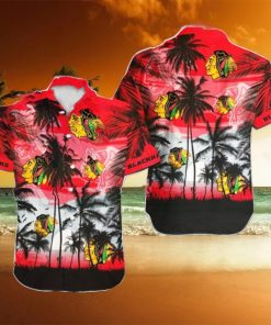 Chicago Blackhawks NHL Hawaii Coconut And Logo Full Printed Hawaiian Shirt