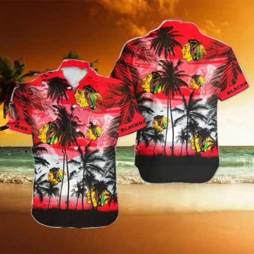 Chicago Blackhawks NHL Hawaii Coconut And Logo Full Printed Hawaiian Shirt