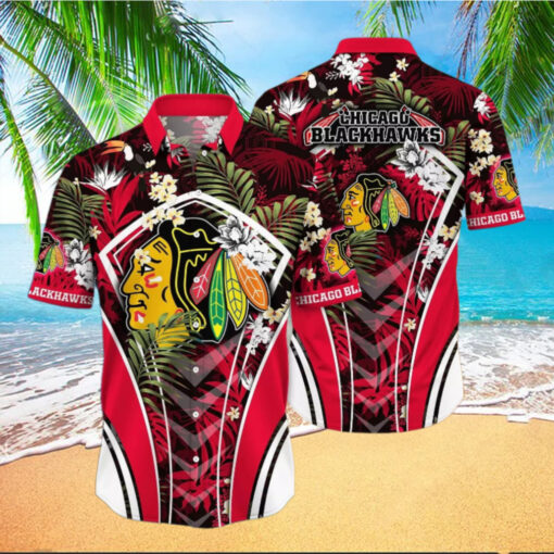 Chicago Blackhawks Tropical Fusion Hawaiian Shirt
