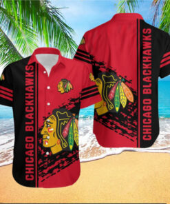 Chicago Blackhawks Urban Stripe Hawaiian Shirt