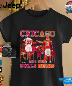 Chicago Bulls Michael Jordan and Chicago Bears Caleb Williams 1984 2024 signatures shirt