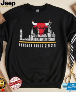 Chicago Bulls Player Names Skyline Chicago Bulls 2024 shirt