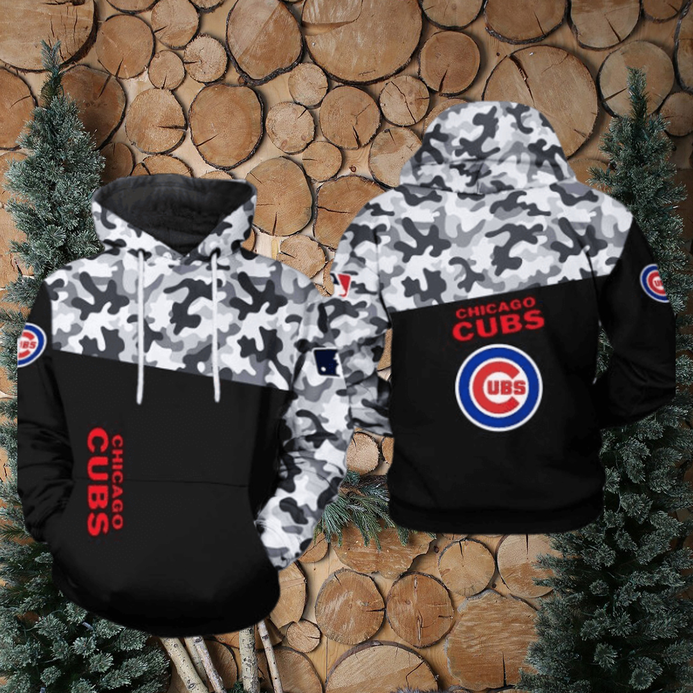 Chicago Cubs MLB Camo Veteran 3D Printed Hoodie - Teejeep