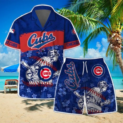 Chicago Cubs MLB Flower 3D Aloha Summer Hawaiian Shirt & Short