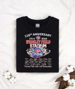 Chicago Cubs Wrigley Field Stadium 110th Aniversary 1914 2024 Thank You For The Memories T Shirt