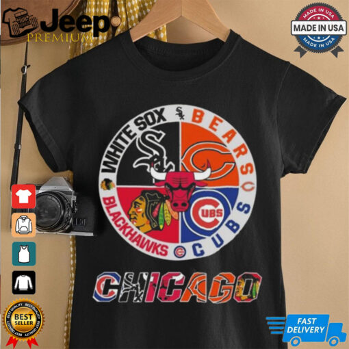 Chicago White Sox Bears Cubs Blackhawks Logo 2024 Shirt