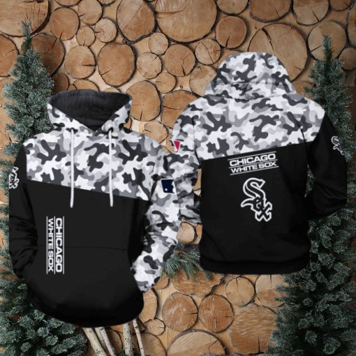 Chicago White Sox MLB Camo Veteran 3D Printed Hoodie