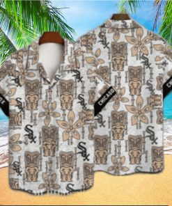 Chicago White Sox Ornate Tribal Beige Hawaiian Shirt