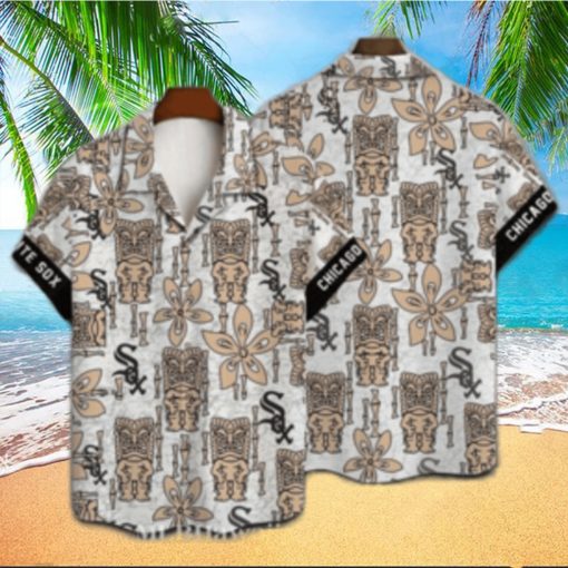 Chicago White Sox Ornate Tribal Beige Hawaiian Shirt