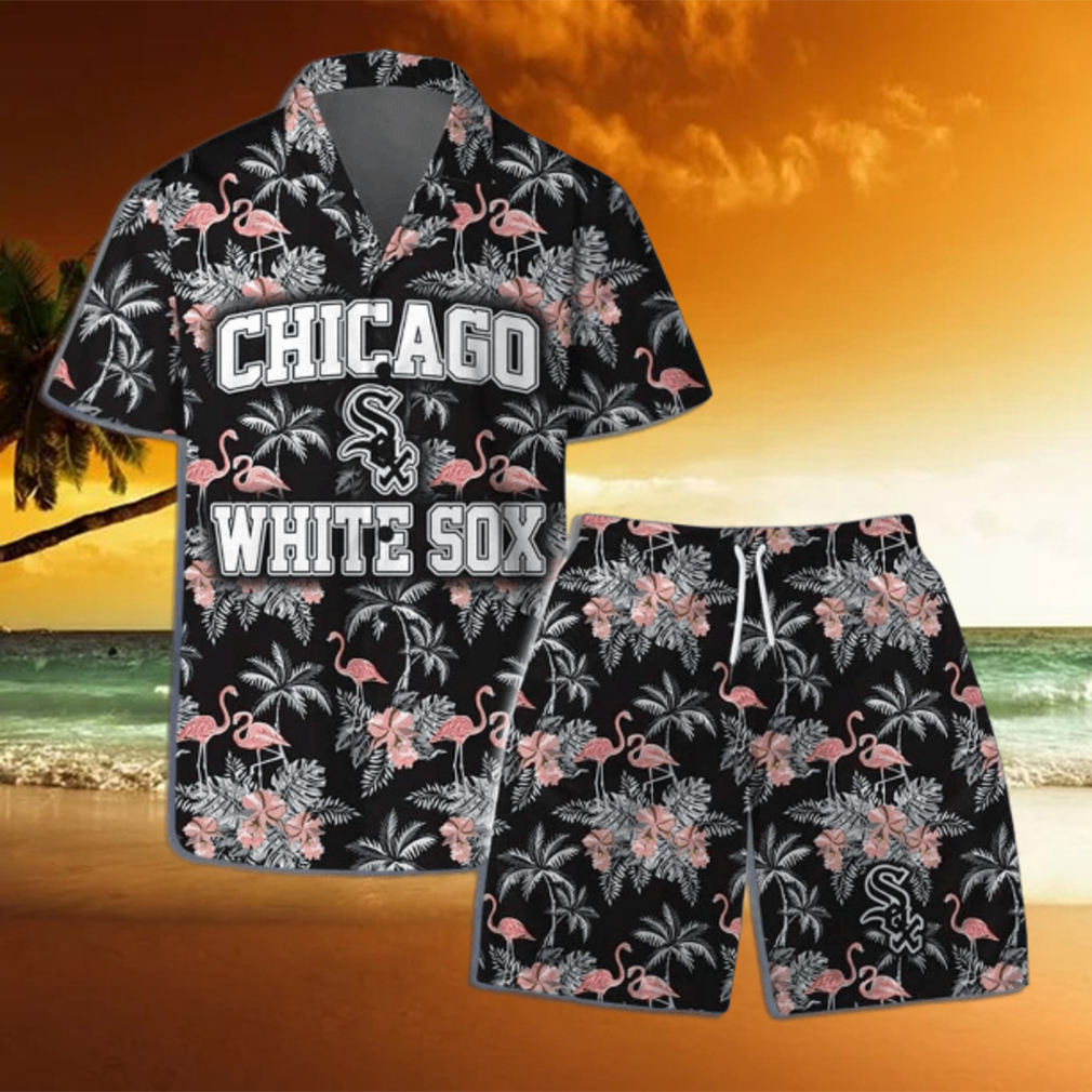 Chicago White Sox Team Logo Pattern MLB Flamingo Hawaiian Shirt & Short