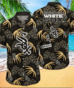 Chicago White Sox Tropical Gold Leaf Aloha Shirt