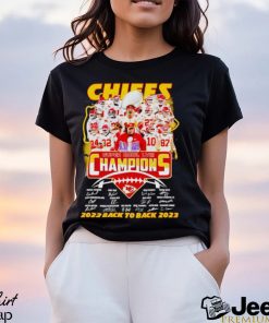 Chiefs Super Bowl LVIII Champions 2022 back to back 2023 signatures shirt