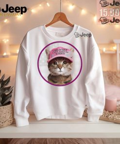 Childless Cat Ladies for Kamala Harris pink hat American flag shirt