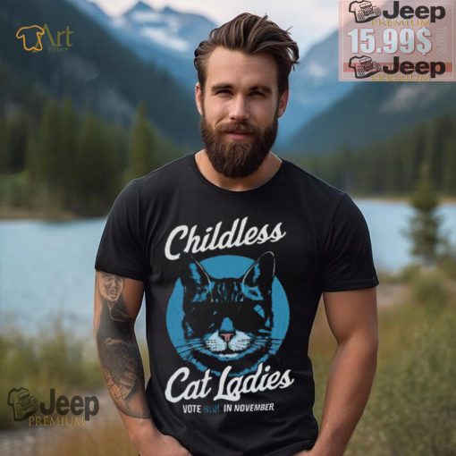 Childless Cat Lady Shirt Vote Blue Shirt Coconut Tree Harris 47 Shirt