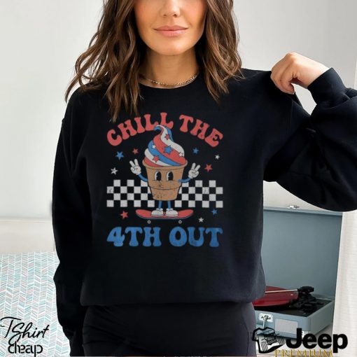 Chill The 4Th Out Retro Patriotic Ice Cream Fourth Of July Men’s T shirt