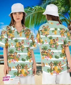 Chip Dale Pineapple Trouble Summer Hawaiian Disneyland Aloha Shirt