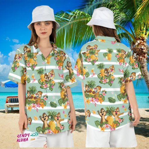 Chip Dale Pineapple Trouble Summer Hawaiian Disneyland Aloha Shirt