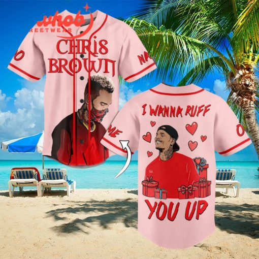 Chris Brown Ruff You Up Valentine Personalized Baseball Jersey