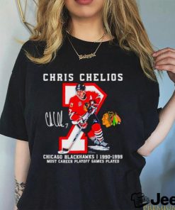 Chris Chelios Chicago Blackhawks Jersey Retirement signature shirt