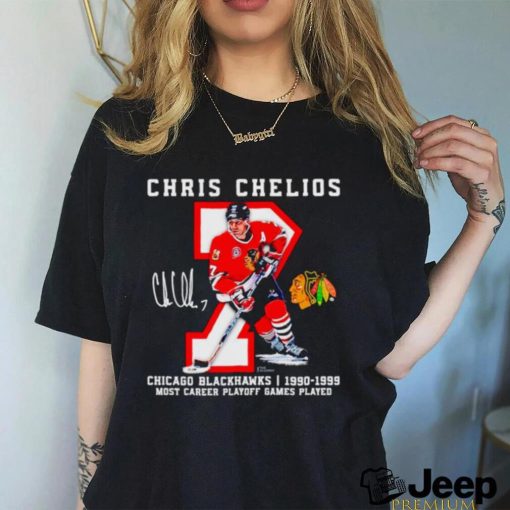 Chris Chelios Chicago Blackhawks Jersey Retirement signature shirt