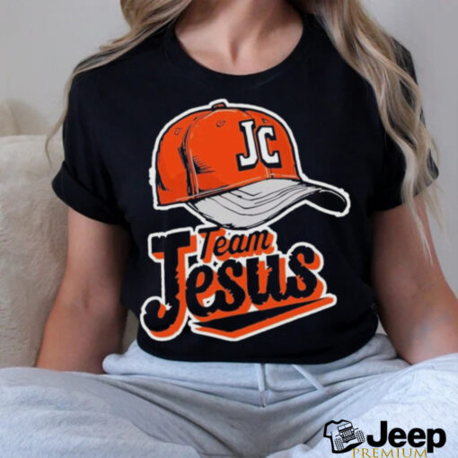 Christian Clothing Team Jesus Orange Baseball Hat Retro Shirt