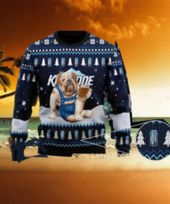 Christmas 2024 Bulldog Drink Keystone Light Beer Ugly Sweater