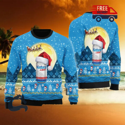 Christmas 2024 Santa Claus Sleigh Natural Light Ugly Sweater