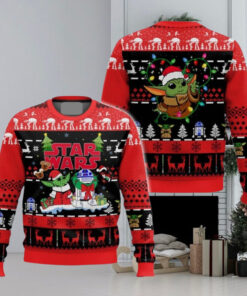 Christmas Baby Yoda And R2D2 Ugly Sweater, Disney Christmas Sweater, This Is The Way Shirt, Grogu Christmas Sweatshirt, Gift For Fan