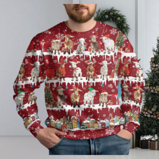 Christmas Goat Ugly Sweater, Goat Holiday Sweater