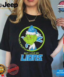 Christmas Grinch X Detroit Lions I Hate People But I Love My Lions Shirt