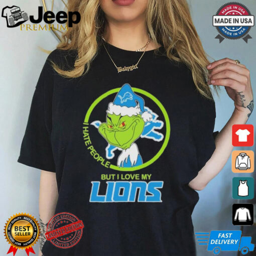 Christmas Grinch X Detroit Lions I Hate People But I Love My Lions Shirt