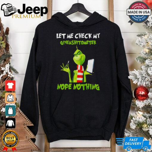 Christmas Let Me Check My Giveashitometer Nope Nothing T Shirt