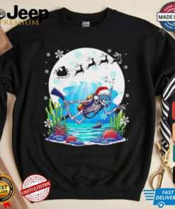 Christmas Santa skeletons scuba diving lovers shirt