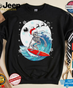 Christmas Santa skeletons surfing lovers shirt