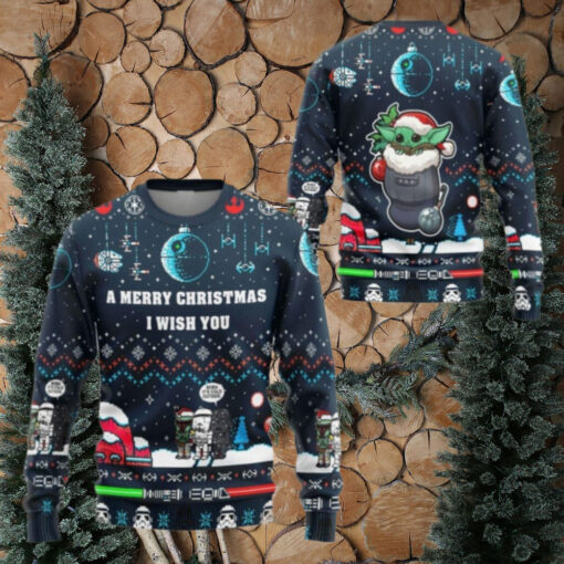 Christmas Star Wars Sweater, Baby Yoda Ugly Christmas Sweater