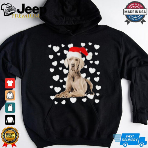 Christmas Weimaraner Santa Hat Holiday Dog Shirt