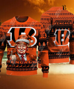 Cincinnati Bengals Christmas Donald Trump Knitted Sweater