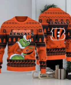 Cincinnati Bengals Grinch Ugly Christmas Sweater