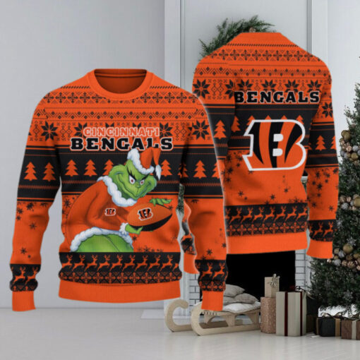 Cincinnati Bengals Grinch Ugly Christmas Sweater