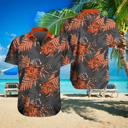 Cincinnati Bengals Hawaiian Tracksuit Floral Outfits Button Shirt Beach Shorts