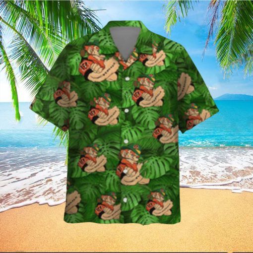 Cincinnati Bengals Leprechaun St Patricks Day Button Up Hawaiian Shirt