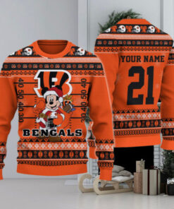 Cincinnati Bengals Mickey Mouse Santa Ugly Christmas Sweater