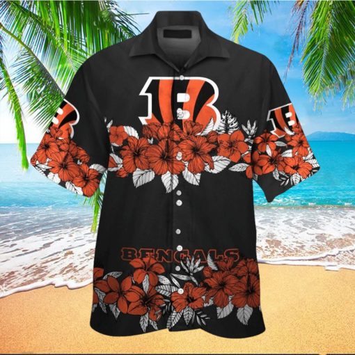 Cincinnati Bengals Short Sleeve Button Up Tropical Hawaiian Shirt VER010