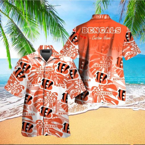 Cincinnati Bengals Short Sleeve Button Up Tropical Hawaiian Shirt VER011