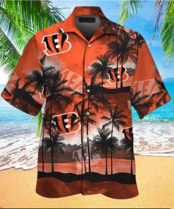 Cincinnati Bengals Short Sleeve Button Up Tropical Hawaiian Shirt VER014