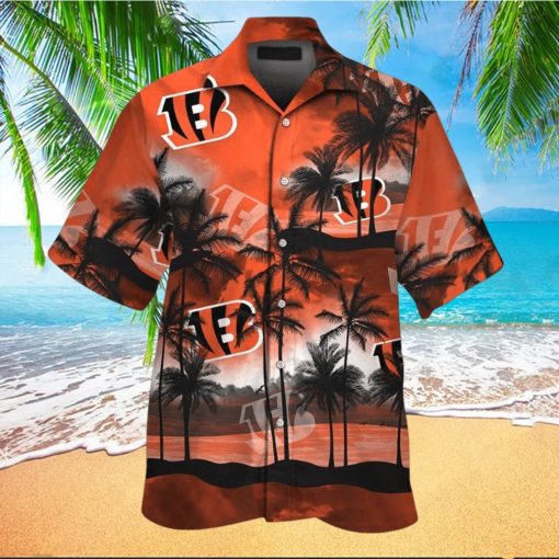 Cincinnati Bengals Short Sleeve Button Up Tropical Hawaiian Shirt VER014