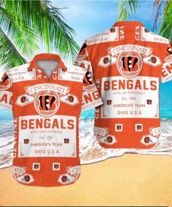 Cincinnati Bengals Short Sleeve Button Up Tropical Hawaiian Shirt VER015