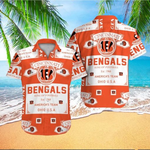 Cincinnati Bengals Short Sleeve Button Up Tropical Hawaiian Shirt VER015