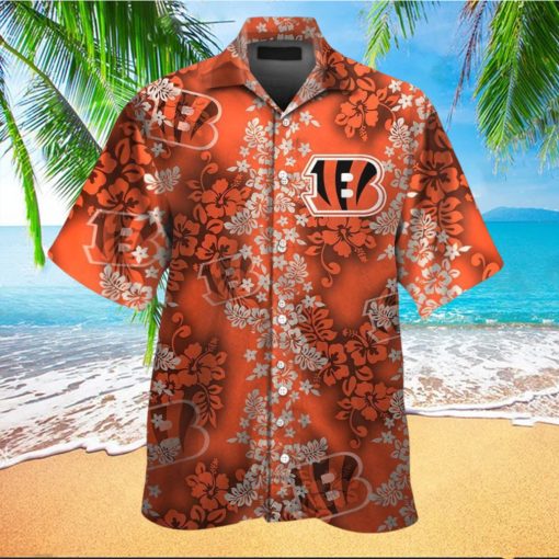 Cincinnati Bengals Short Sleeve Button Up Tropical Hawaiian Shirt VER021