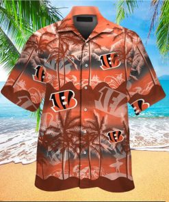 Cincinnati Bengals Short Sleeve Button Up Tropical Hawaiian Shirt VER022